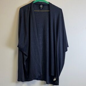 Bobeau Charcoal Open Front Cardigan